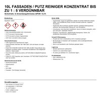 10 l Fassaden / Putz Reiniger Konzentrat bis zu 1 : 5...