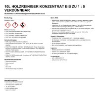 10 l Holzreiniger Konzentrat bis zu 1 : 5 verdünnbar