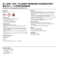 5 l LKW / PVC / Planen Reiniger Konzentrat bis zu 1 : 5...