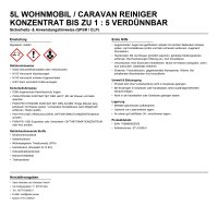 5l Wohnmobil / Caravan Reiniger Konzentrat bis zu 1 : 5...