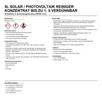 5 l Solar / Photovoltaik Reiniger Konzentrat bis zu 1: 5...