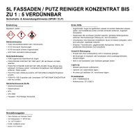 5 l Fassaden / Putz Reiniger Konzentrat bis zu 1 : 5...
