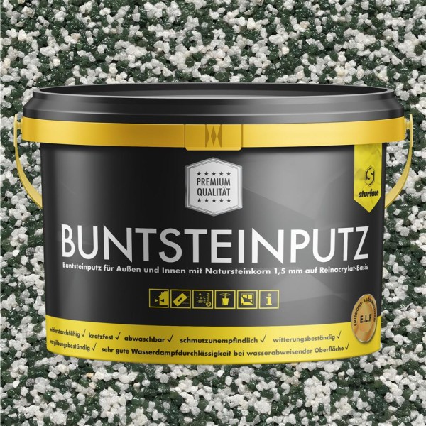 Buntsteinputz weiss/grün VVFF 20kg