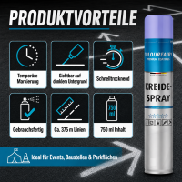Colourfairy Kreidespray Sprühdose für Markierarbeiten weiß 750ml