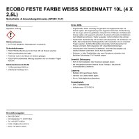 Ecobo Feste Farbe weiss seidenmatt 10l (4 x 2,5l)