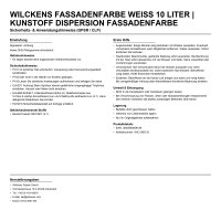Wilckens Fassadenfarbe Weiß 10 Liter | Kunstoff...