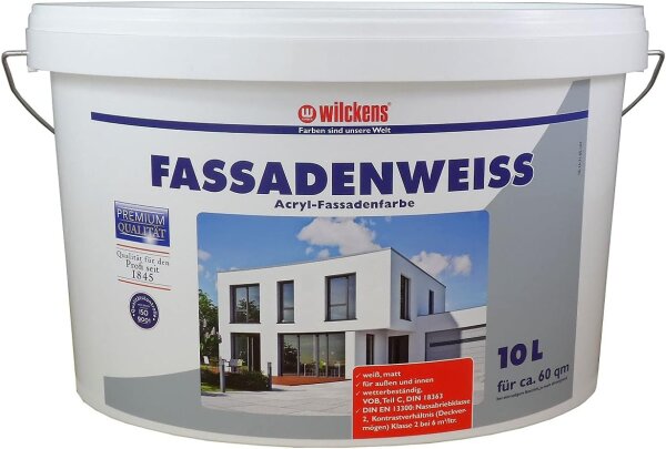 Wilckens Fassadenweiss Premium 10 Liter | Acryl Fassadenfarbe