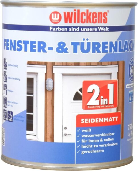 2in1 Fenster- & Türenlack seidenmatt 750 ml Weiß