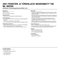 2in1 Fenster- & Türenlack seidenmatt 750 ml...