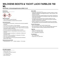 Wilckens Boots & Yacht Lack farblos 750 ml