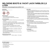 Wilckens Boots & Yacht Lack farblos  2,5 Liter