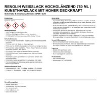 Renolin Weißlack hochglänzend 750 ml |...