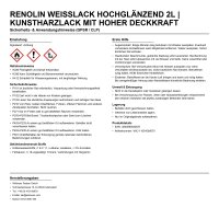 Renolin Weißlack hochglänzend 2l |...