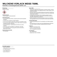 Wilckens Vorlack Weiß 750ml
