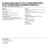 Plakatleim-Zusatz 1723 LF SEBOPRIM Profi Plus transparent...